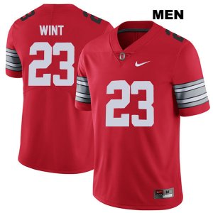 Men's NCAA Ohio State Buckeyes Jahsen Wint #23 College Stitched 2018 Spring Game Authentic Nike Red Football Jersey HN20A10SU